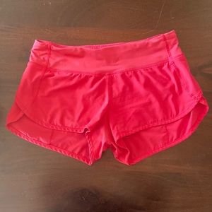 Gently used pink Lululemon shorts, size small